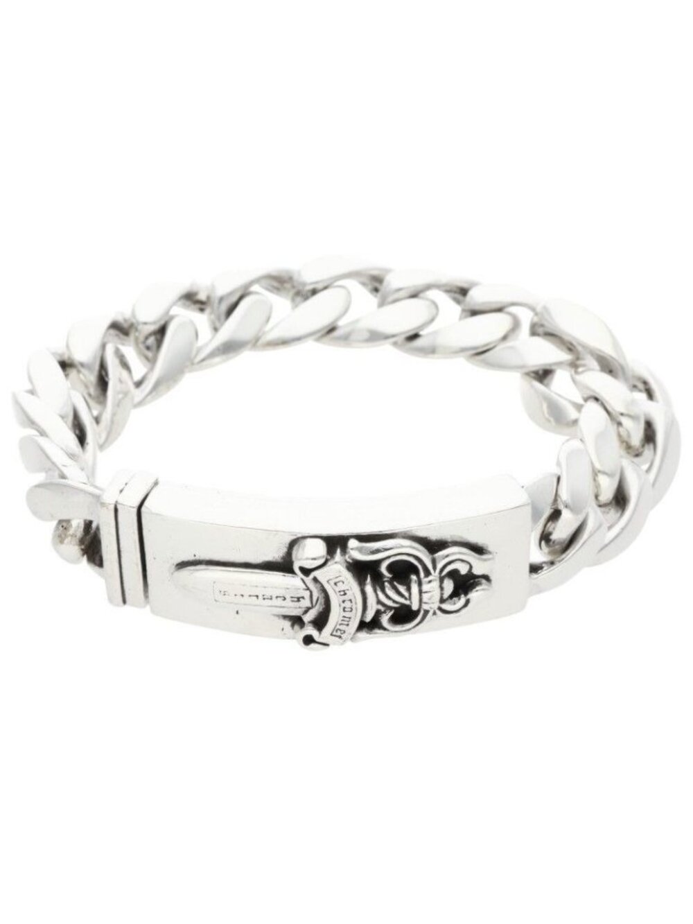 Chrome Hearts ID Dagger Classic Link Silver Bracelet